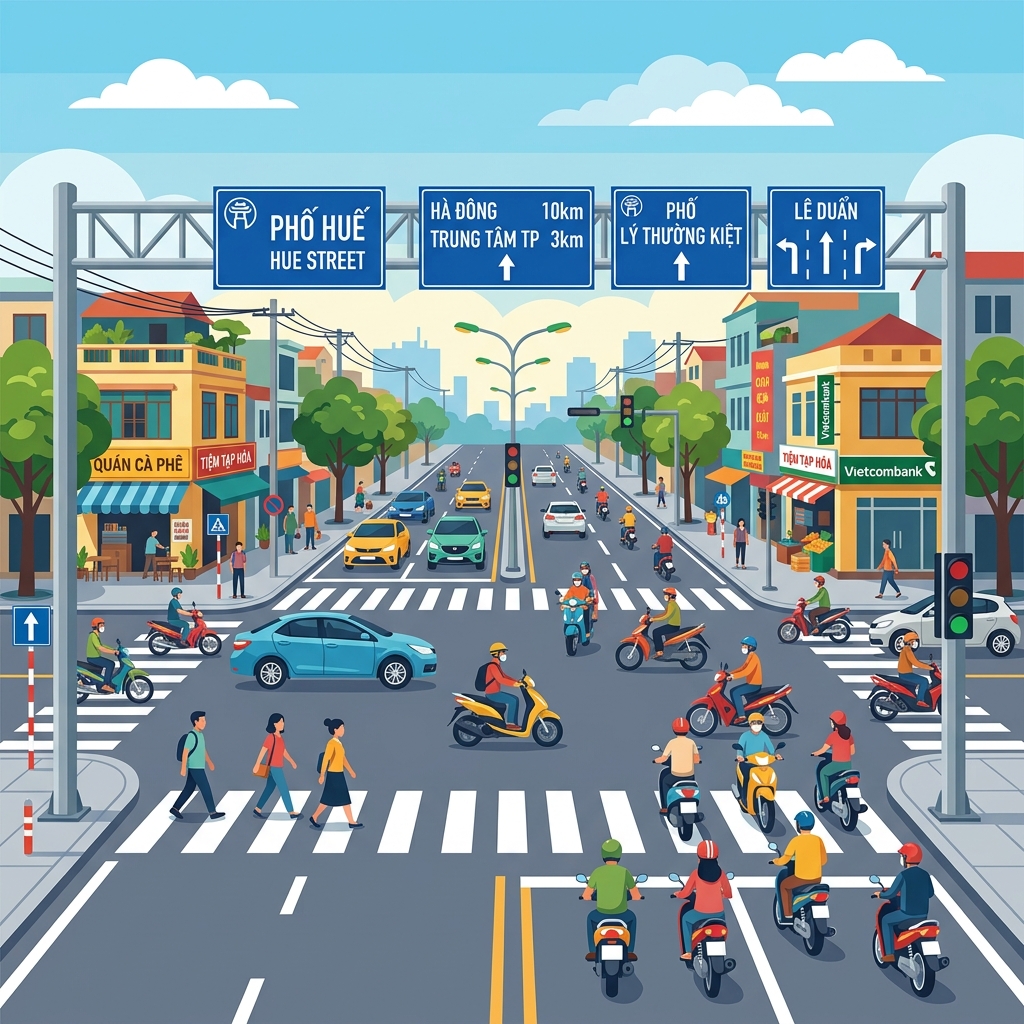 Biển báo giao thông tại ngã tư